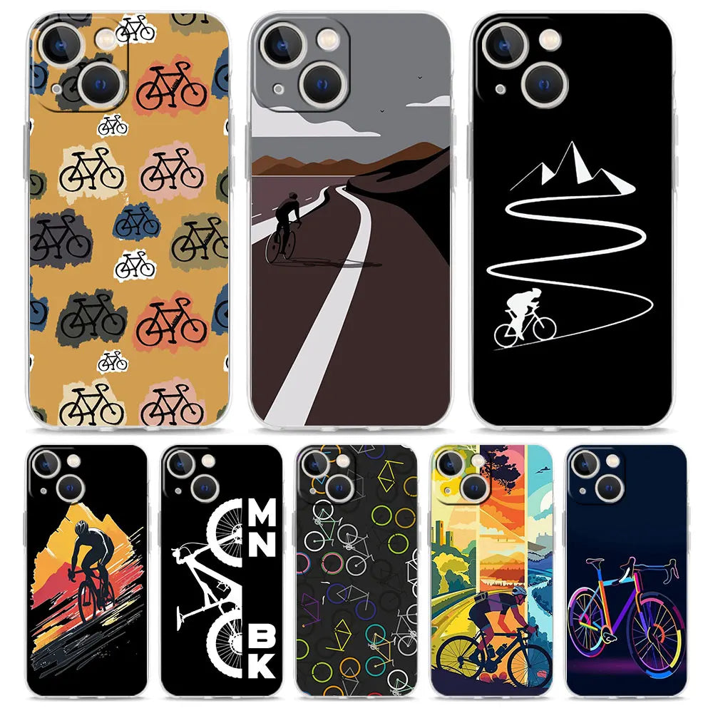 Phone Case For iPhone 17 Cases iPhone Air 16 15 12 13 14 Pro Max 7 8 Plus 16Pro iPhone11 Cover Mountain Bike Cycling art