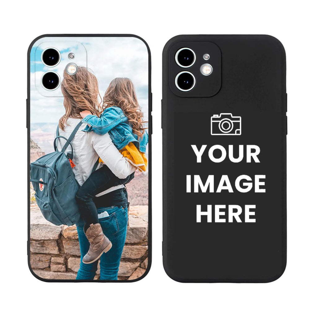 Custom Pictures Phone Case for iPhone Personalized Phone 17 16  Cases, Customized Photo Black Silicone Soft  Cover for Birthday
