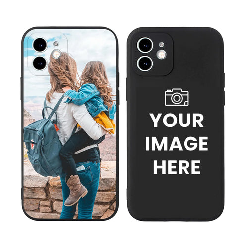 Custom Pictures Phone Case for iPhone Personalized Phone 17 16  Cases, Customized Photo Black Silicone Soft  Cover for Birthday