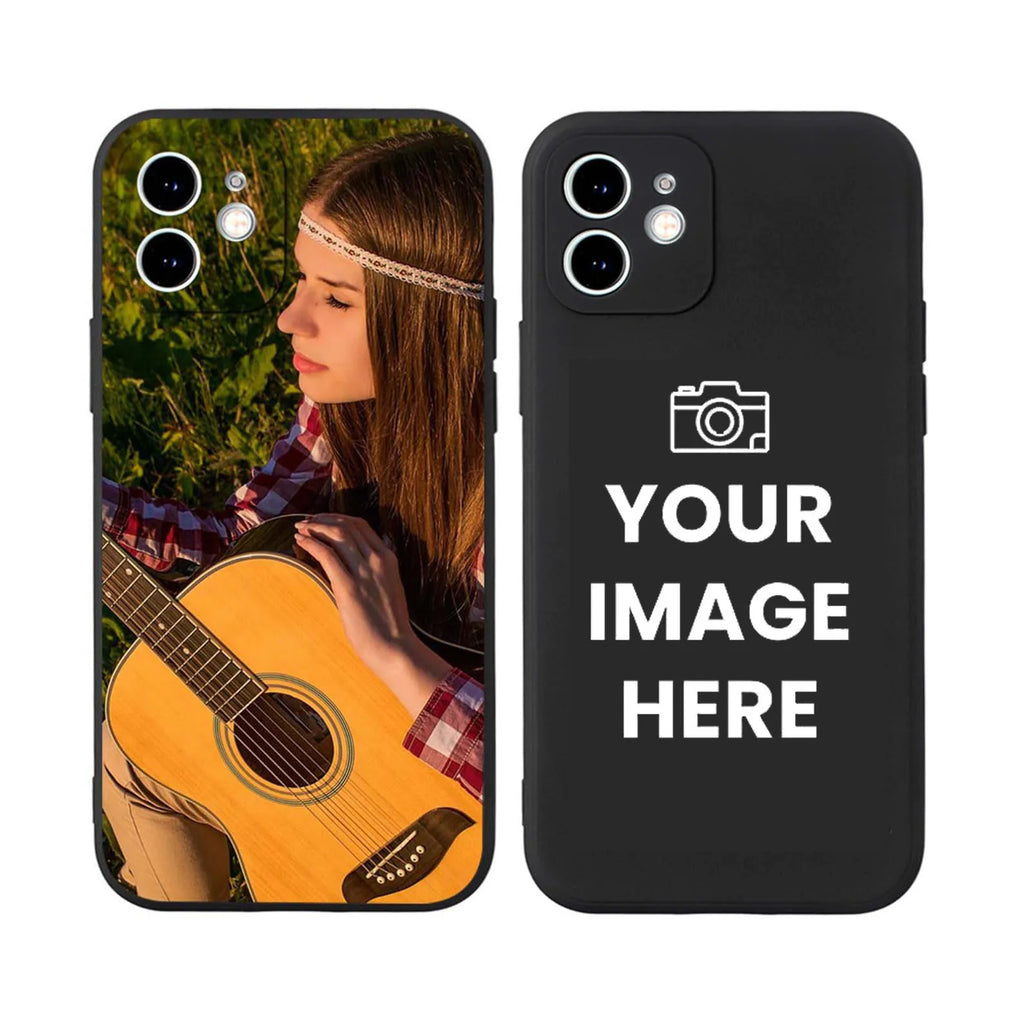 Custom Pictures Phone Case for iPhone Personalized Phone 17 16  Cases, Customized Photo Black Silicone Soft  Cover for Birthday