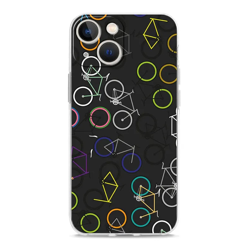 Phone Case For iPhone 17 Cases iPhone Air 16 15 12 13 14 Pro Max 7 8 Plus 16Pro iPhone11 Cover Mountain Bike Cycling art