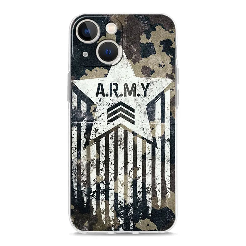 Phone Case For iPhone 17 Cases iPhone Air 16 15 12 13 14 Pro Max 15 Plus 16Pro iPhone11 Cover Army Soldier Tactical Insignia