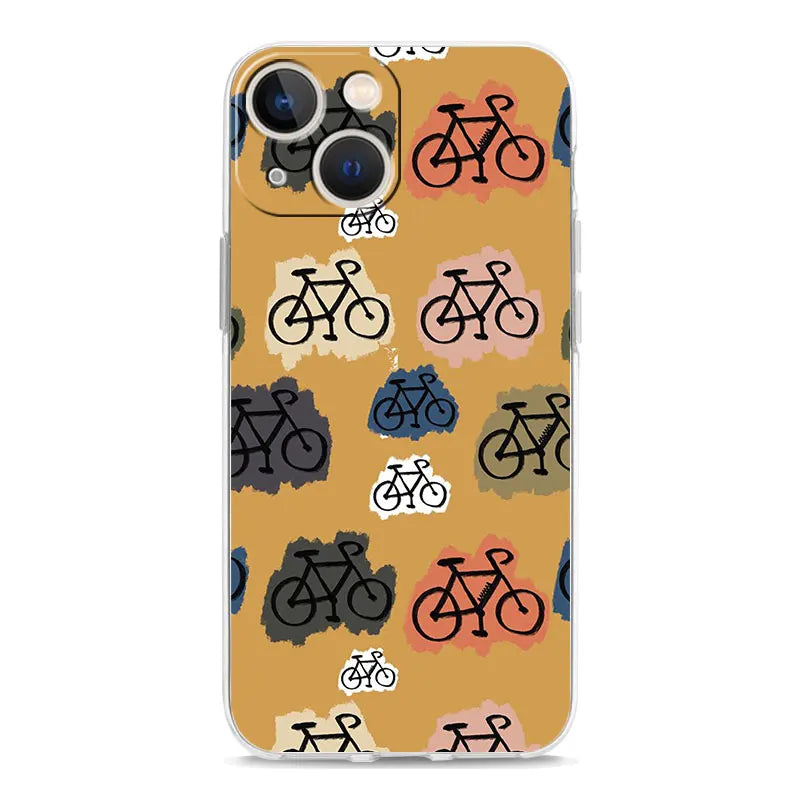 Phone Case For iPhone 17 Cases iPhone Air 16 15 12 13 14 Pro Max 7 8 Plus 16Pro iPhone11 Cover Mountain Bike Cycling art