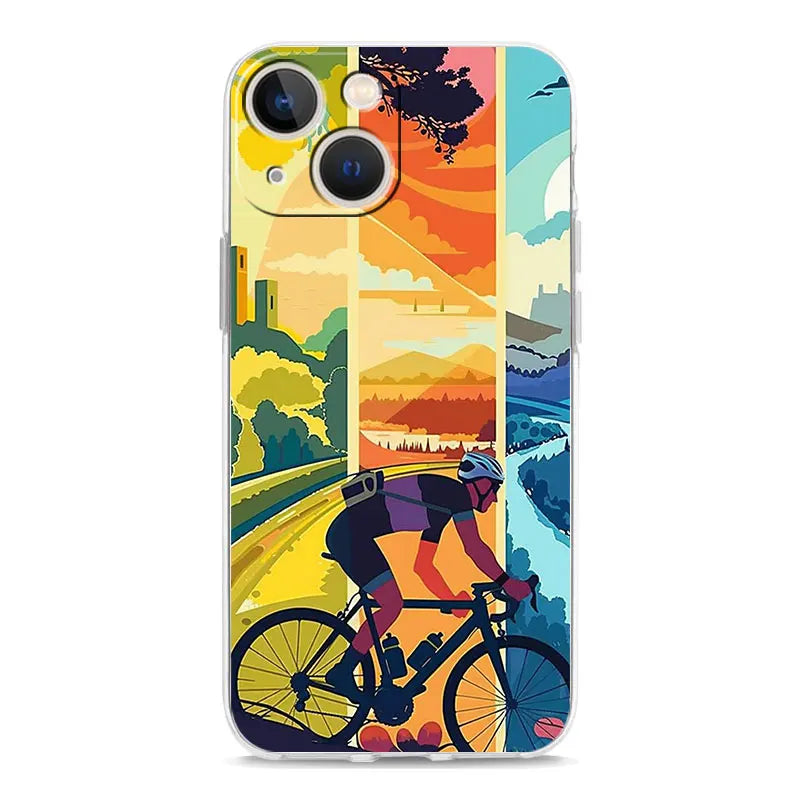 Phone Case For iPhone 17 Cases iPhone Air 16 15 12 13 14 Pro Max 7 8 Plus 16Pro iPhone11 Cover Mountain Bike Cycling art