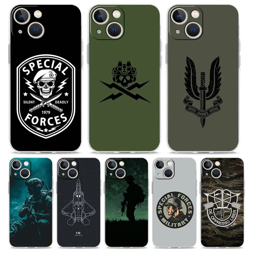 Phone Case For iPhone 17 Cases iPhone Air 16 15 12 13 14 Pro Max 15 Plus 16Pro iPhone11 Cover Army Soldier Tactical Insignia