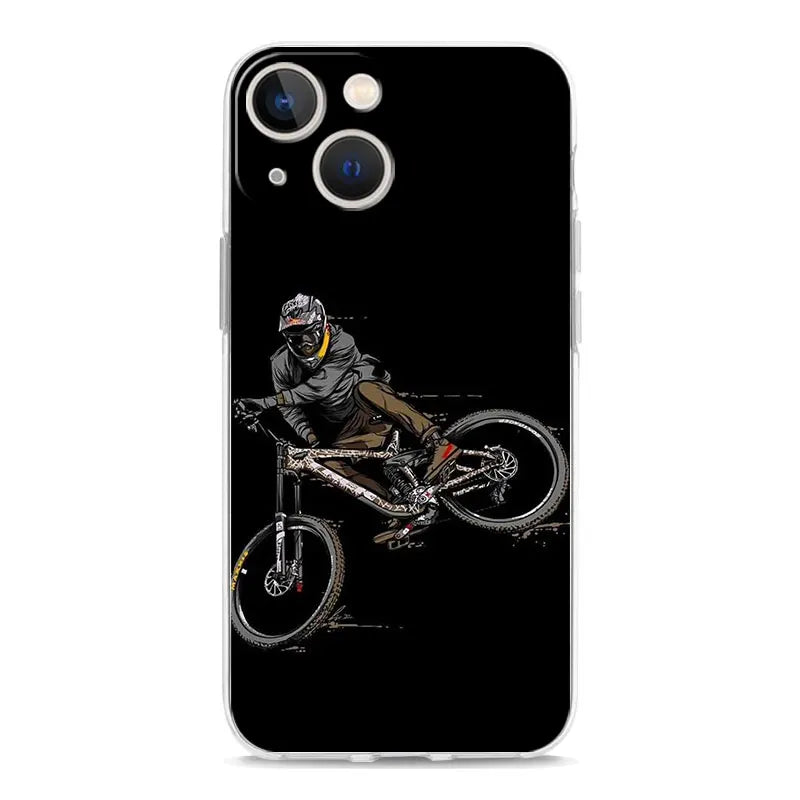 Phone Case For iPhone 17 Cases iPhone Air 16 15 12 13 14 Pro Max 7 8 Plus 16Pro iPhone11 Cover Mountain Bike Cycling art