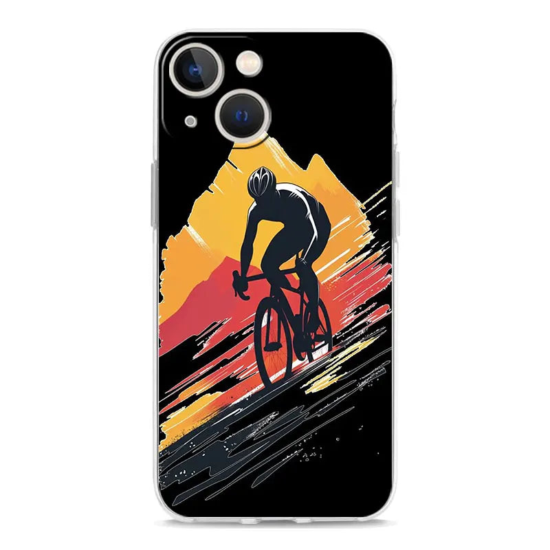 Phone Case For iPhone 17 Cases iPhone Air 16 15 12 13 14 Pro Max 7 8 Plus 16Pro iPhone11 Cover Mountain Bike Cycling art