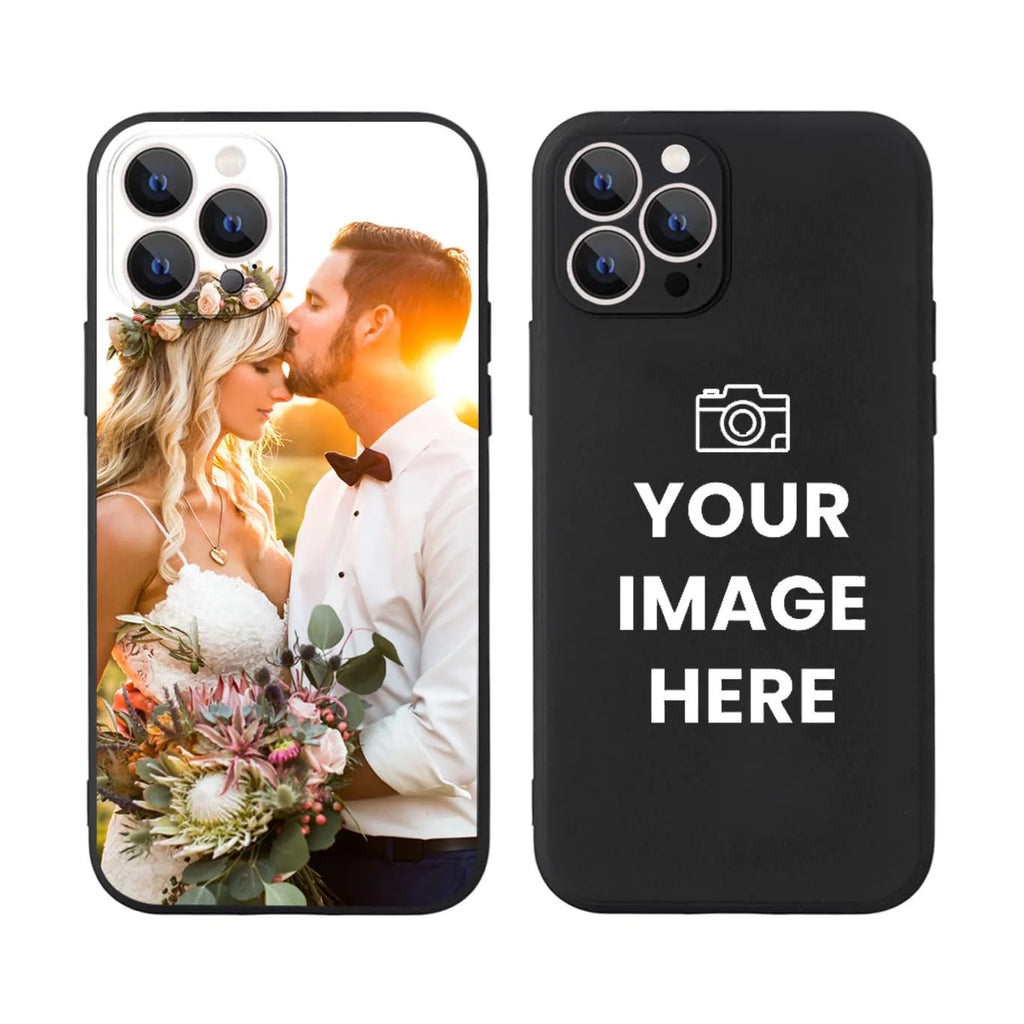 Custom Pictures Phone Case for iPhone Personalized Phone 17 16  Cases, Customized Photo Black Silicone Soft  Cover for Birthday