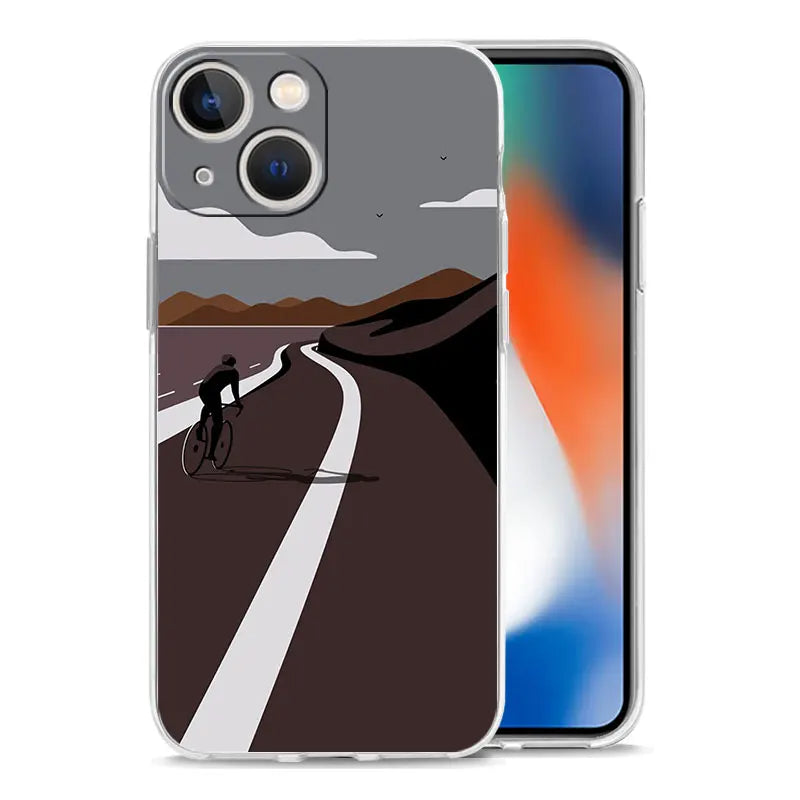 Phone Case For iPhone 17 Cases iPhone Air 16 15 12 13 14 Pro Max 7 8 Plus 16Pro iPhone11 Cover Mountain Bike Cycling art