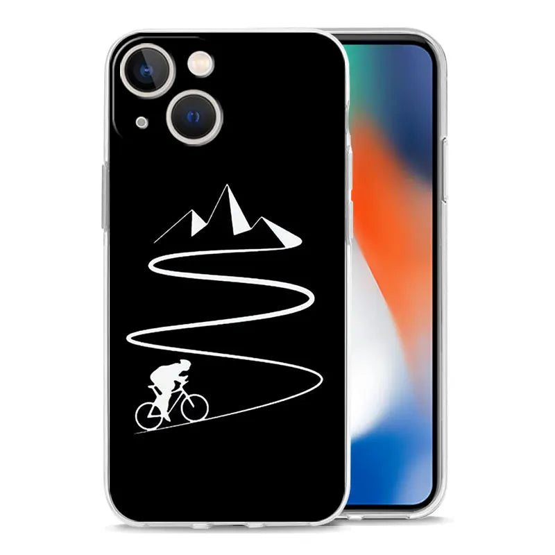 Phone Case For iPhone 17 Cases iPhone Air 16 15 12 13 14 Pro Max 7 8 Plus 16Pro iPhone11 Cover Mountain Bike Cycling art