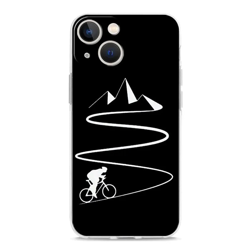 Phone Case For iPhone 17 Cases iPhone Air 16 15 12 13 14 Pro Max 7 8 Plus 16Pro iPhone11 Cover Mountain Bike Cycling art
