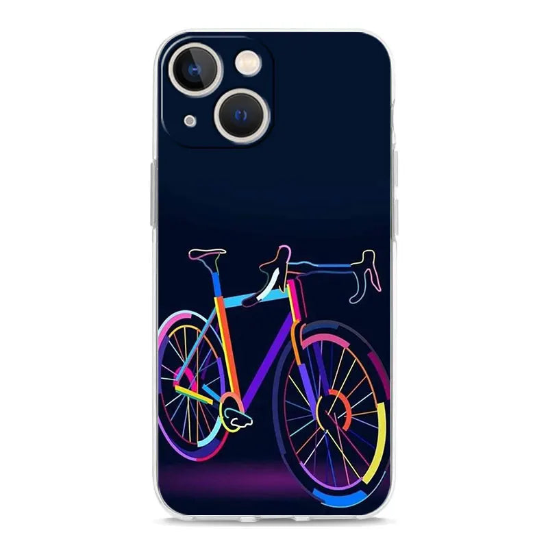 Phone Case For iPhone 17 Cases iPhone Air 16 15 12 13 14 Pro Max 7 8 Plus 16Pro iPhone11 Cover Mountain Bike Cycling art
