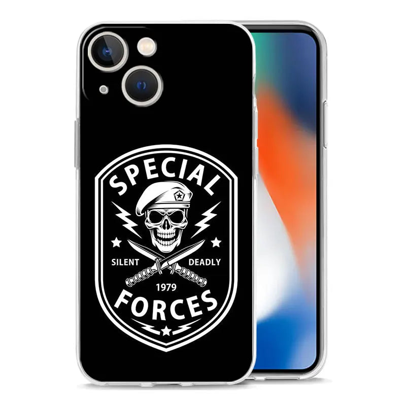 Phone Case For iPhone 17 Cases iPhone Air 16 15 12 13 14 Pro Max 15 Plus 16Pro iPhone11 Cover Army Soldier Tactical Insignia