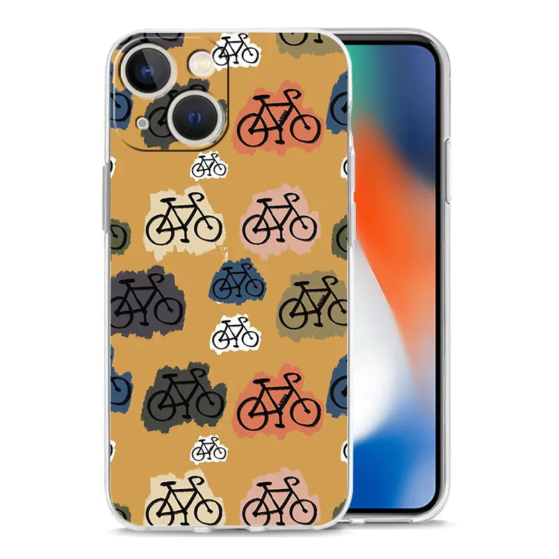 Phone Case For iPhone 17 Cases iPhone Air 16 15 12 13 14 Pro Max 7 8 Plus 16Pro iPhone11 Cover Mountain Bike Cycling art