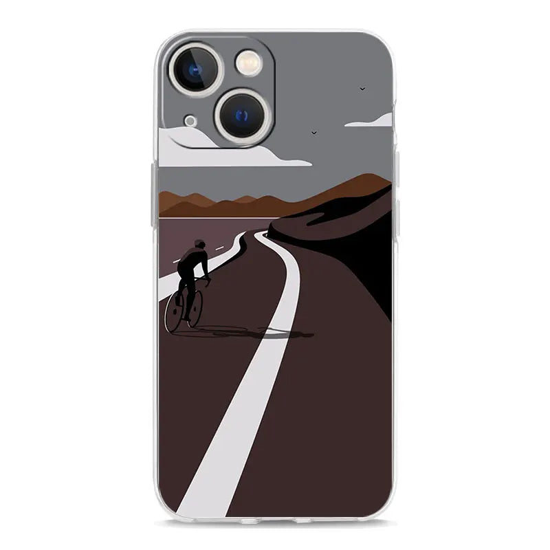 Phone Case For iPhone 17 Cases iPhone Air 16 15 12 13 14 Pro Max 7 8 Plus 16Pro iPhone11 Cover Mountain Bike Cycling art